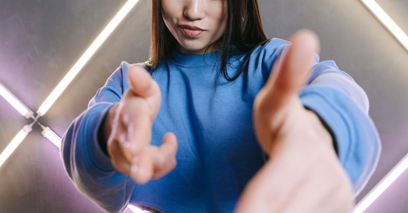 Tiktok Youth - Young Girl in Blue Long Sleeve Shirt and Denim Jeans